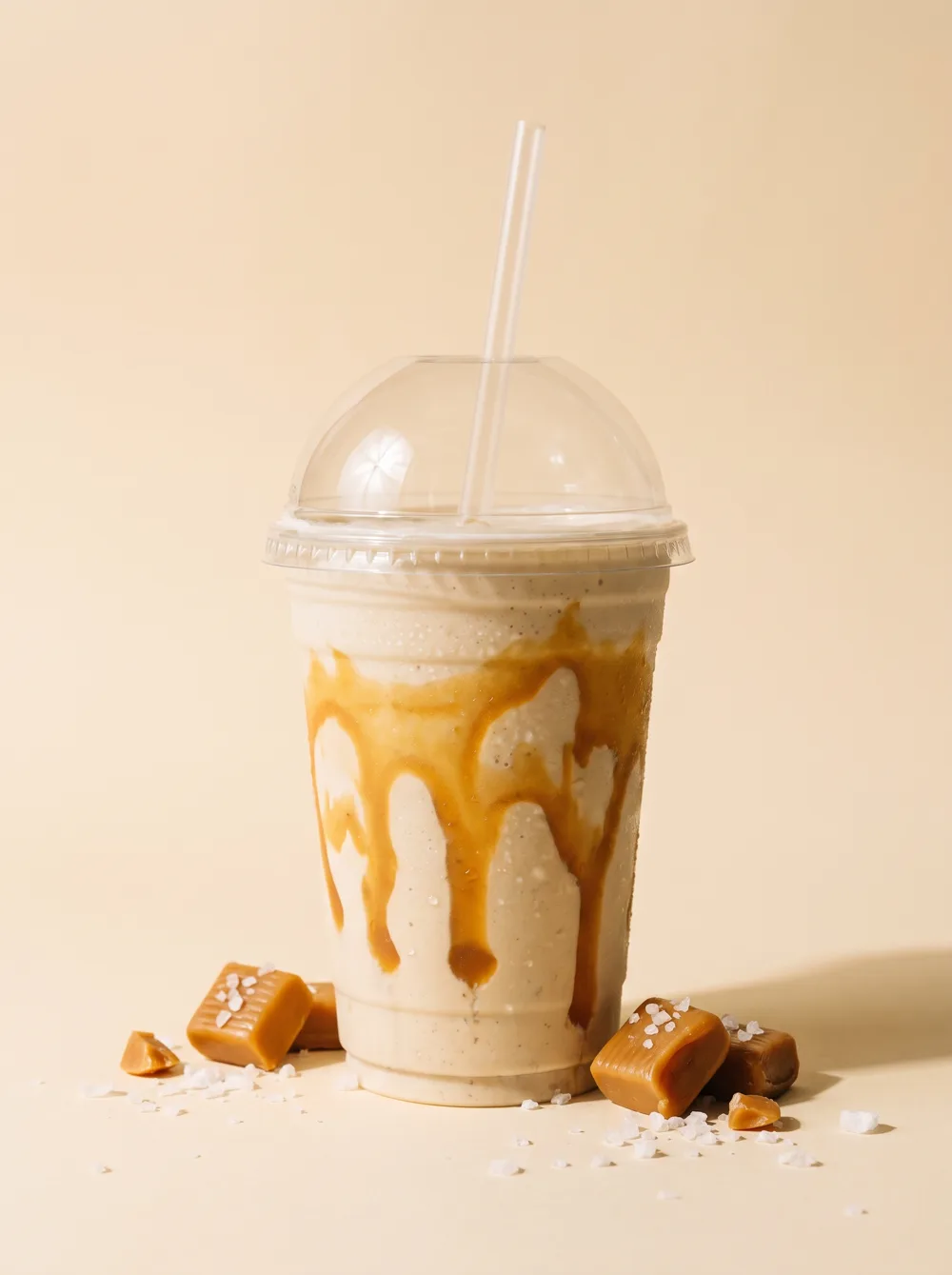 Protein shake Caramel salé servi par la borne SHAKR