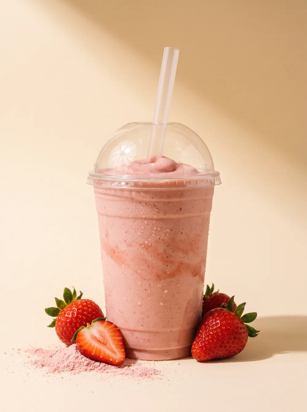 Protein shake Fraise servi par la borne SHAKR