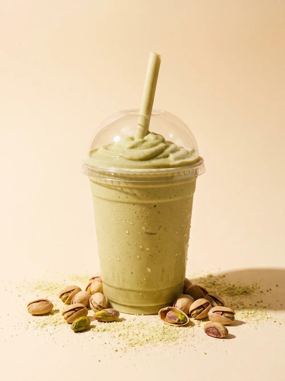 Protein shake Pistache servi par la borne SHAKR